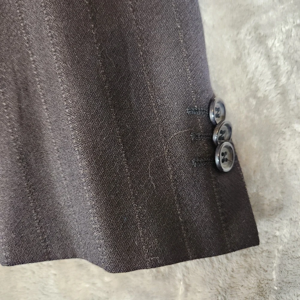 Paccetti Blazer Men's 45L‎ Black Pinstripe Vintage Italian Suit Jacket 100% Wool